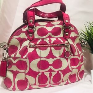 Coach  Satchel Fuchsia Handbag Used